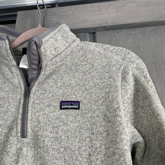 Patagonia Womens Better Sweater 1/4 Zip Fleece Birch White Gray $139 - Picture 6 of 10